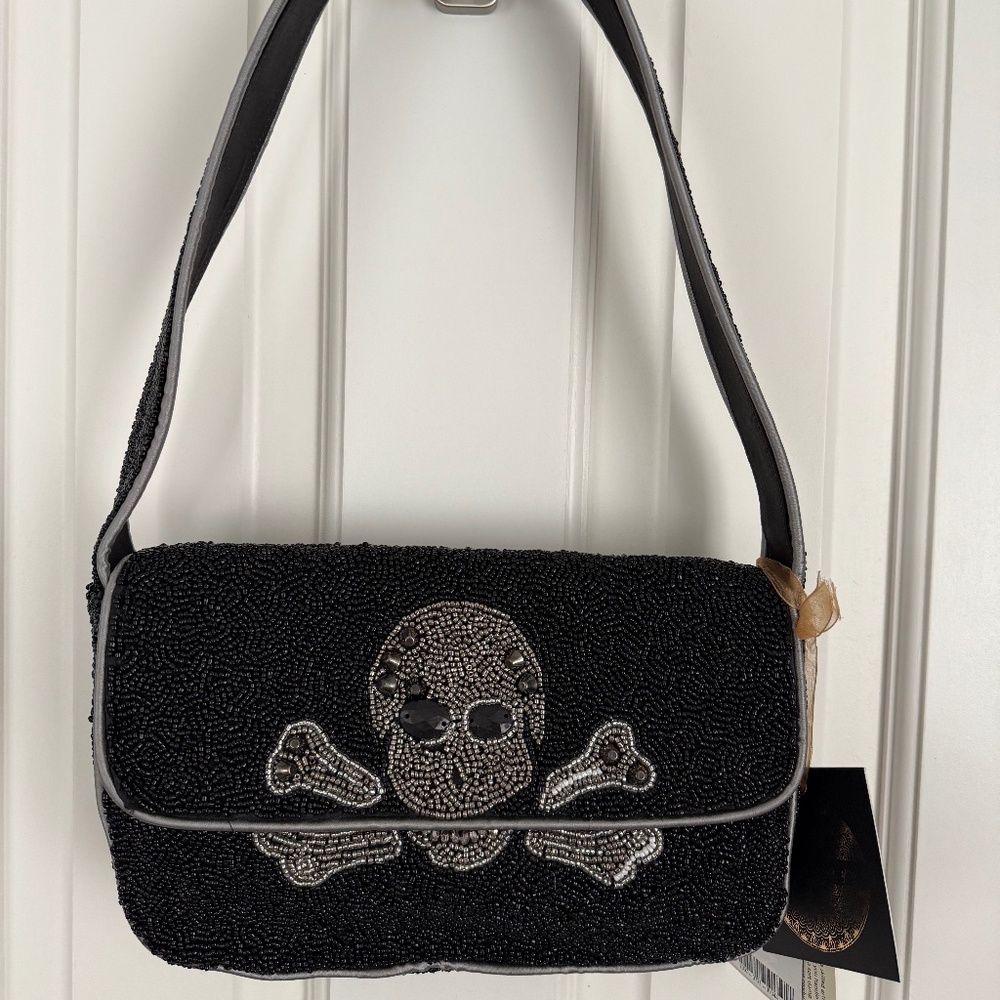 Viral beaded skull should bag